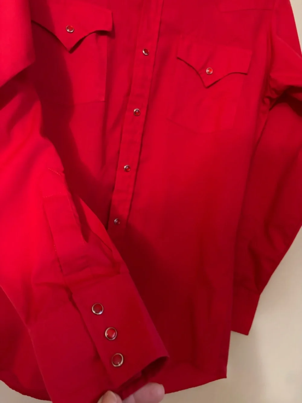 Ely Cattleman Men's Western Shirt Red Pearl Snap Long Sleeve Cowboy Rodeo Size S
